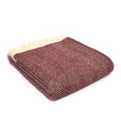 Tweedmill uldplaid - Fishbone Rosewood - 150x183 cm