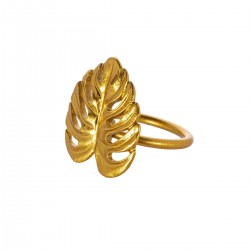 Servietringe - Monstera blad (guld) - 2 stk.