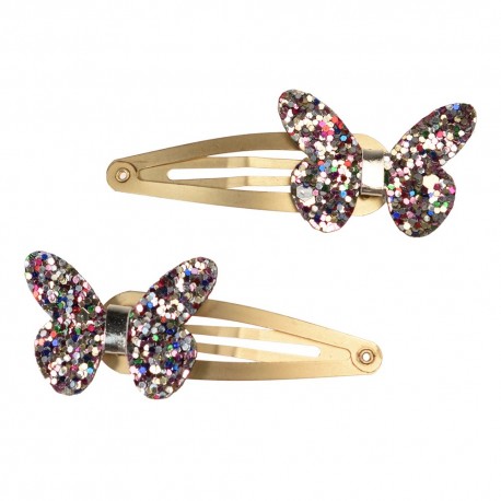 Hårspænder - Glitter Butterfly - 2 stk.