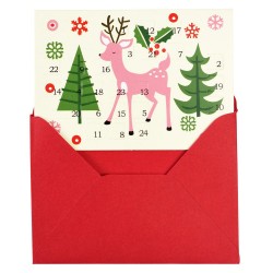 Miniature julekort med julekalender