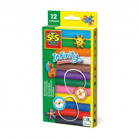 SES Creative modellervoks - 12 farver (180 g)