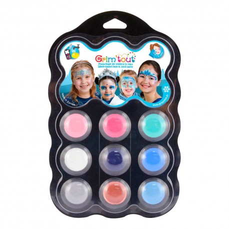 Grim'tout ansigtsmaling - Palette m. 9 farver (snedronning)