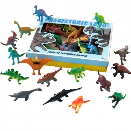 Æske med dinosaurfigurer - 16 stk.