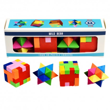 3D puzzle viskelæder - 4 stk.