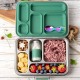 LEKKABOX stålmadkasse (5 rum) - Grøn
