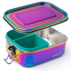 LEKKABOX Safe stålmadkasse inkl. 2 base cups (rainbow) - 800 ml