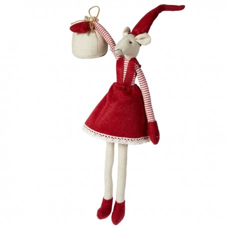 Julemus m. sæk - Nelli - 35 cm
