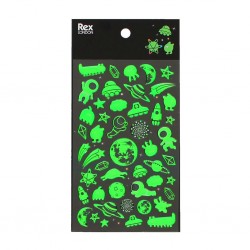 Selvlysende 3D klistermærker - Rummet