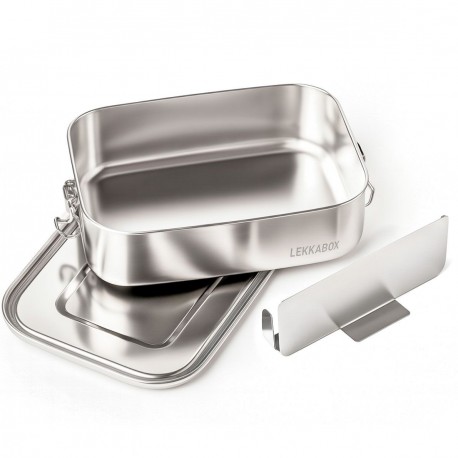 LEKKABOX Safe stålmadkasse inkl. divider - 1400 ml