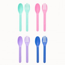 MontiiCo skeer og gafler - 8 stk. - Pastel