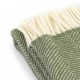 Tweedmill uldplaid - Fishbone Olive - 150x183 cm