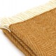 Tweedmill uldplaid - Fishbone Mustard - 150x183 cm