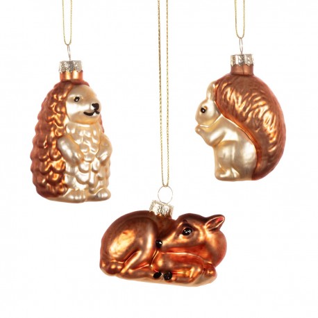 Julekugler - Woodland Creatures - 3 stk.